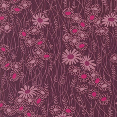 Pattern of pink flowers on a purple background