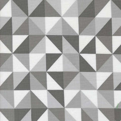 Geometric pattern of triangles in shades of gray and white