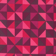 Geometric pattern of triangles in shades of pink and purple