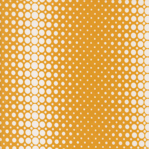 Pattern of white circles on a yellow background