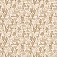 Pattern of brown mushrooms on a light background