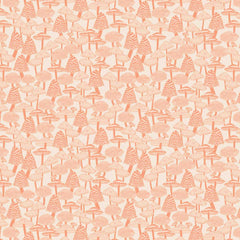 Pattern of light orange mushrooms on a light background