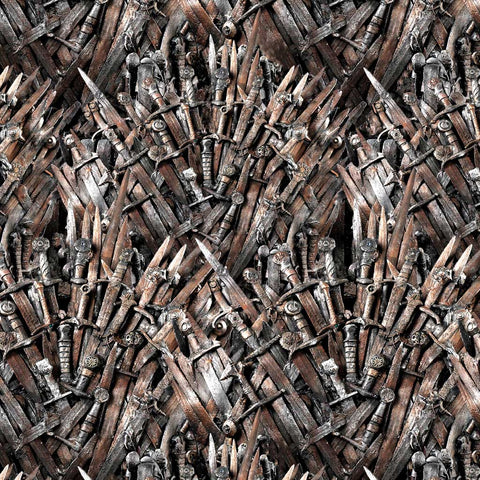 Pattern of stacked swords on a black background 