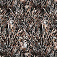 Pattern of stacked swords on a black background 