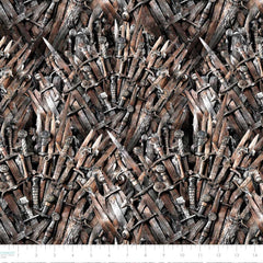 Pattern of stacked swords on a black background with ruler