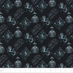 Pattern of Game of Thrones logos with "Fire and Blood", "Light the Way" and "The Old The True The Brave" text on a black background with ruler