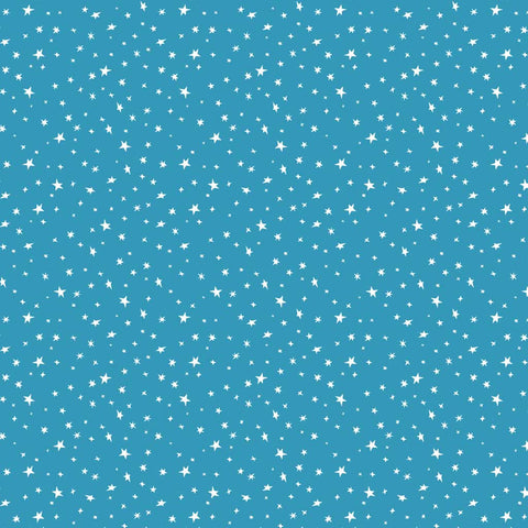 Pattern of white stars scattered across a blue background
