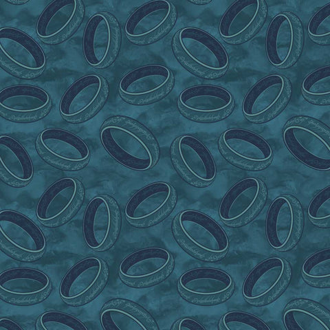 Pattern of rings on a blue background