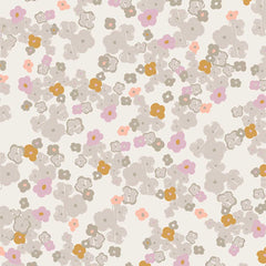 Light floral print on an off-white background