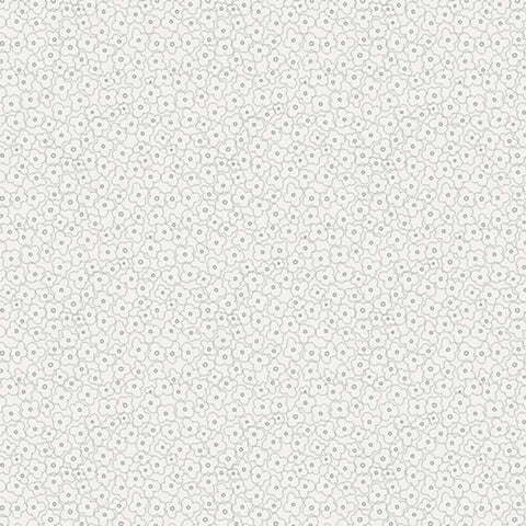 Light green floral print on an off-white background
