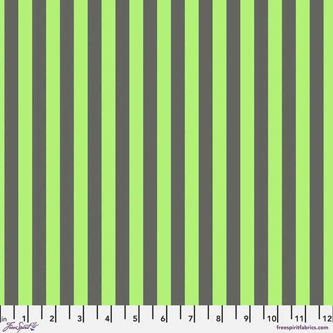 Pattern of green stripes with ruler