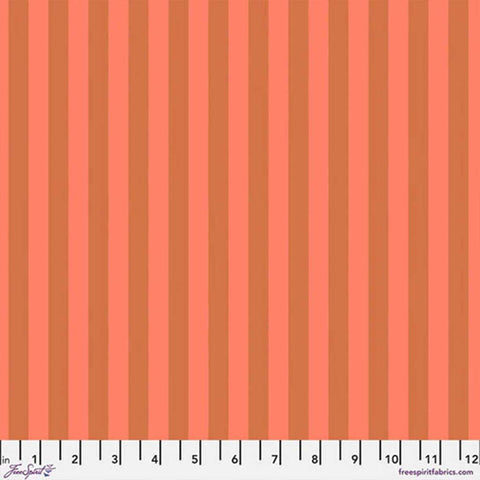 Pattern of orange stripes with ruler