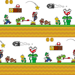 Pattern of Super Mario Brothers on a platform game scene
