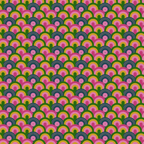 Pattern of colorful vinyl records