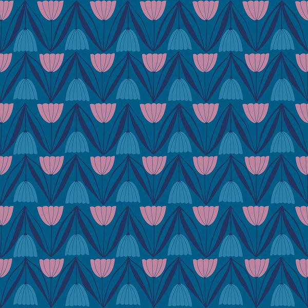 Endpaper <br> Tulips Blue Raspberry