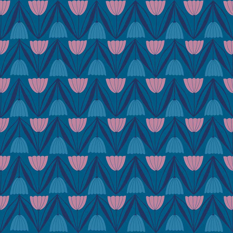 Endpaper <br> Tulips Blue Raspberry