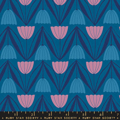 Endpaper <br> Tulips Blue Raspberry