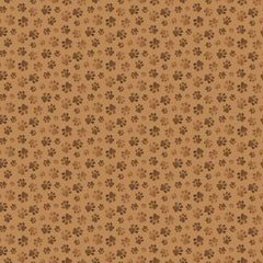 Pattern of paw prints on a brown background