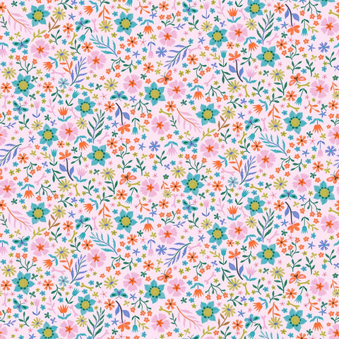 Colorful floral pattern on a white background