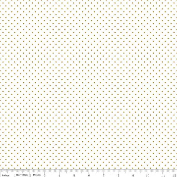 Swiss Dot on White <br> Gold Sparkle