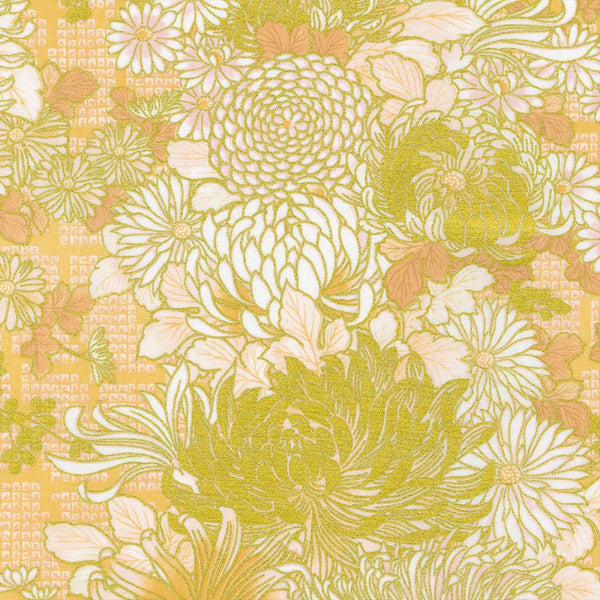 Imperial <br> Large Flowers Gold Metallic