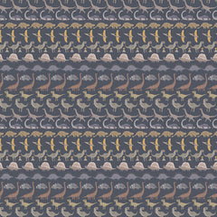 D is for Dinosaur Dino Stripe Iron Cotton Fabric