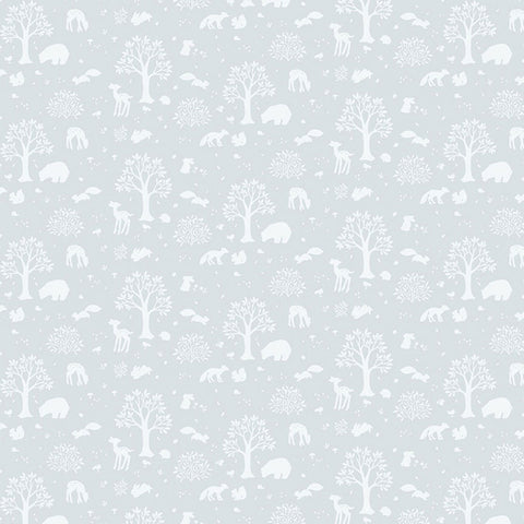 Forest Dreams Woodland Story Mist Cotton Fabric