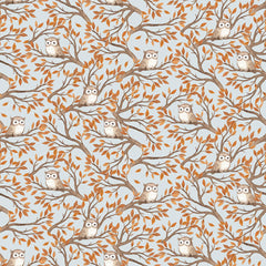 Forest Dreams Hoot Mist Cotton Fabric