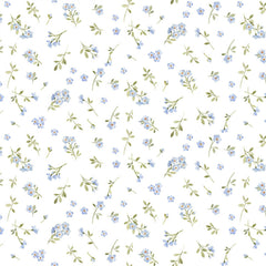 Forest Dreams Tossed Ditzy White Cotton Fabric