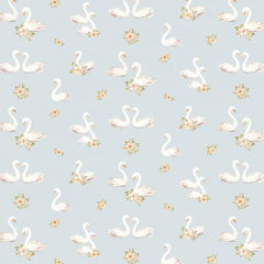 Forest Dreams Swan Lake Mist Cotton Fabric