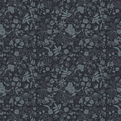 Dark blue tone on tone floral print