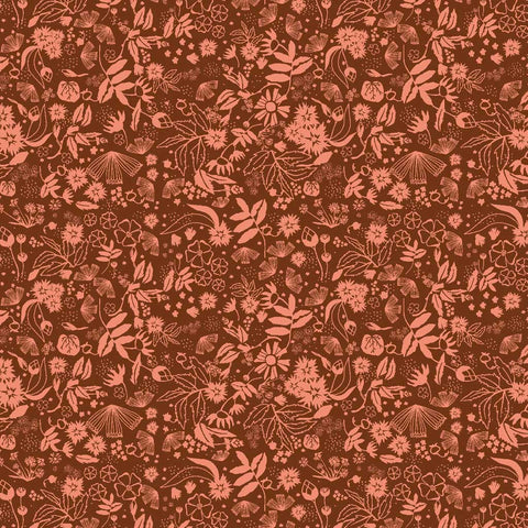 Red tone on tone floral pattern