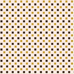 Pattern of small yellow and brown squares on an ivory background