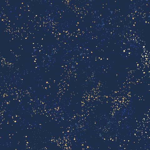 Pattern of multi-colored speckles on a navy background
