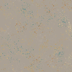 Pattern of multi-colored speckles on a gray background