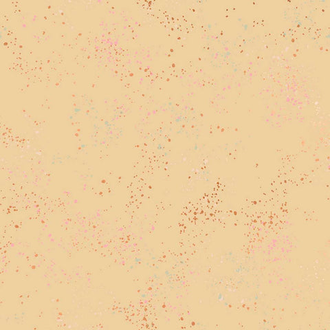 Pattern of multi-colored speckles on a beige background