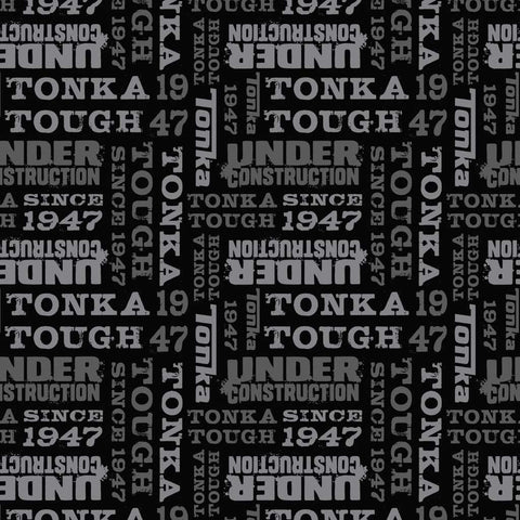 Pattern of 'Under Construction' and other text in gray and dark gray on a black background