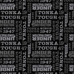 Pattern of 'Under Construction' and other text in gray and dark gray on a black background
