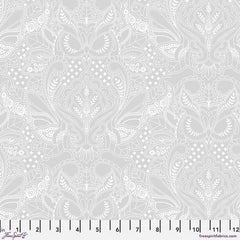White and gray owl print with ruler