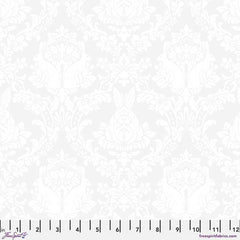 White-on-white rabbit print with ruler