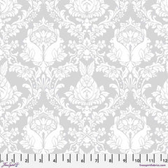 White and gray rabbit print with ruler