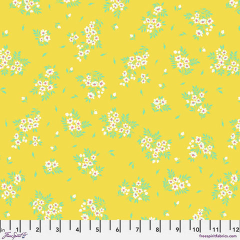 Yellow ditzy flower blender print with ruler
