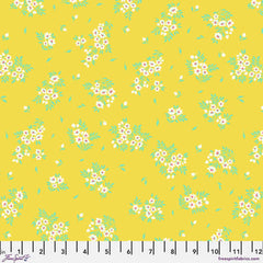 Yellow ditzy flower blender print with ruler