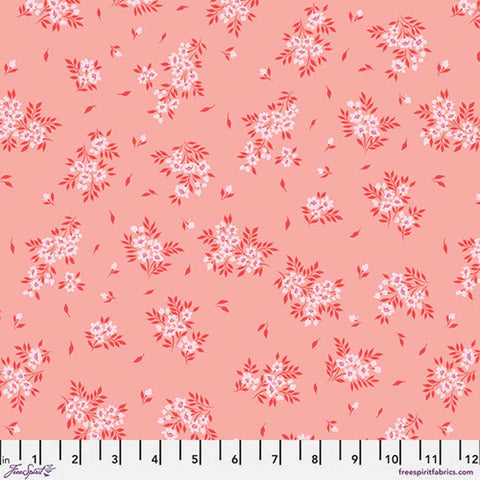 Peach ditzy flower blender print with ruler