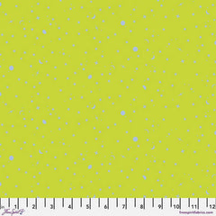 Bright green background with moon and stars blender print with ruler