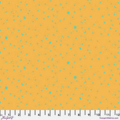 Orange background with moon and stars blender print with ruler