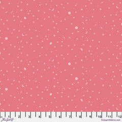 Dark pink background with moon and stars blender print with ruler