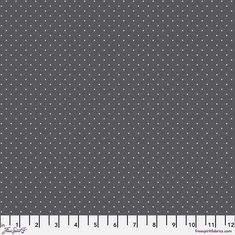 Gray fabric with small white polka dots