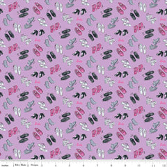 Barbie Girl Shoes Lilac Cotton Fabric