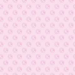 Barbie Girl Logo Dot Blush Cotton Fabric